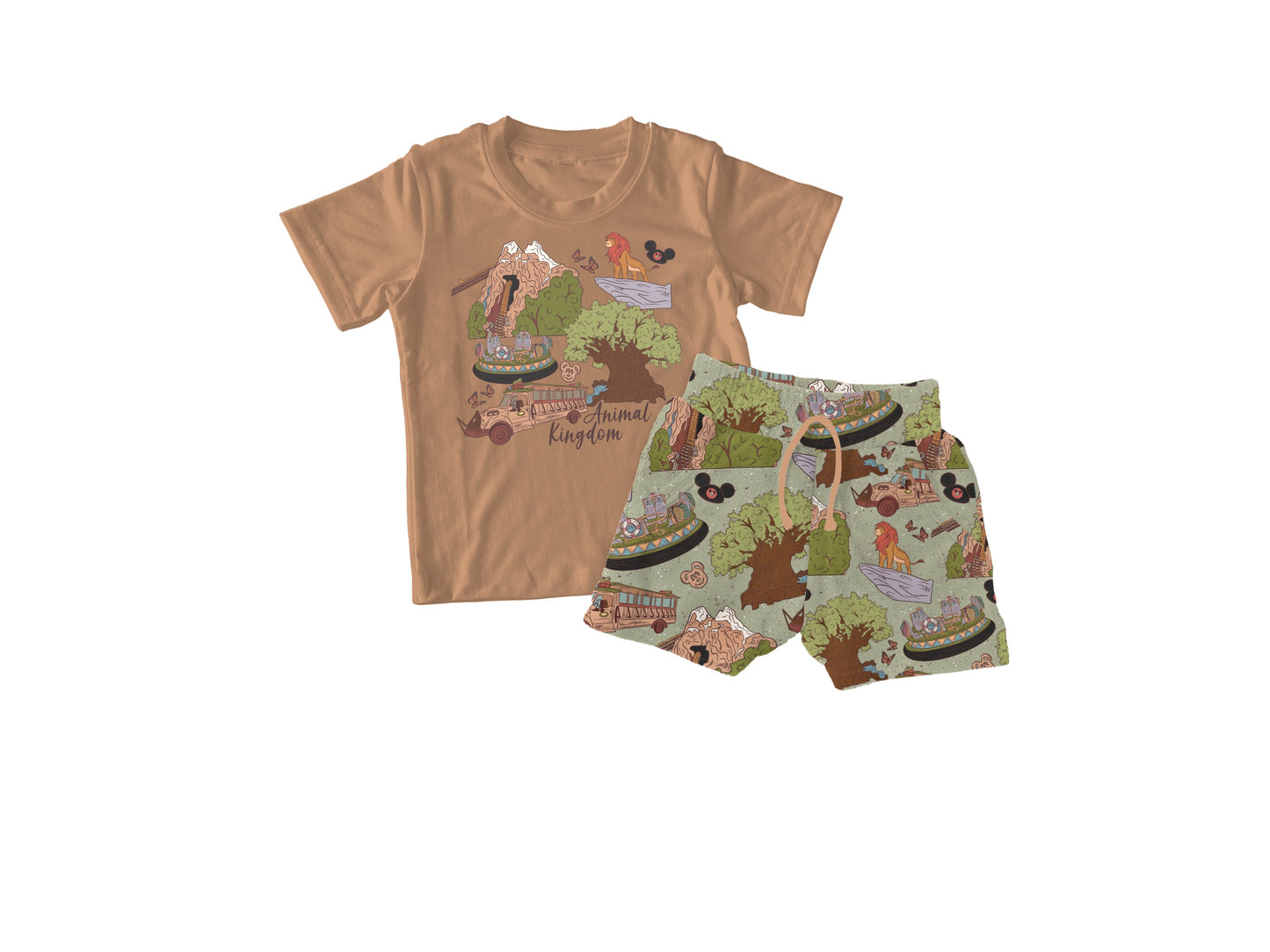 *Pre-Sale* Animal Bliss Kingdom Short Sleeve Bamboo Graphic Tee & Jogger Short Set *ETS OCT*