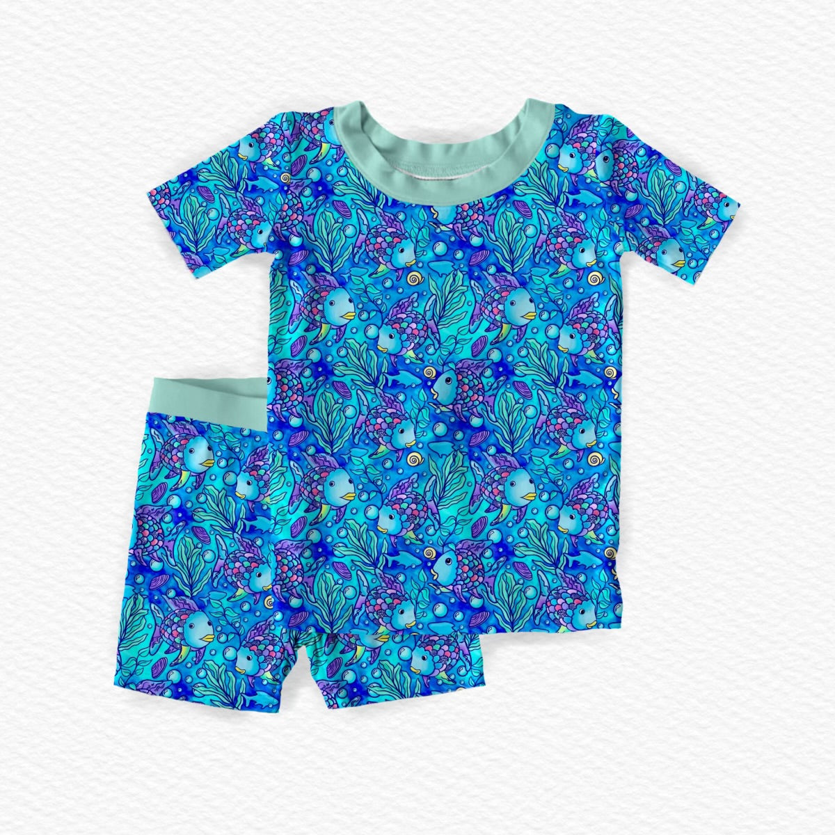 Shimmering Scales 2 Piece Short Sleeve Set