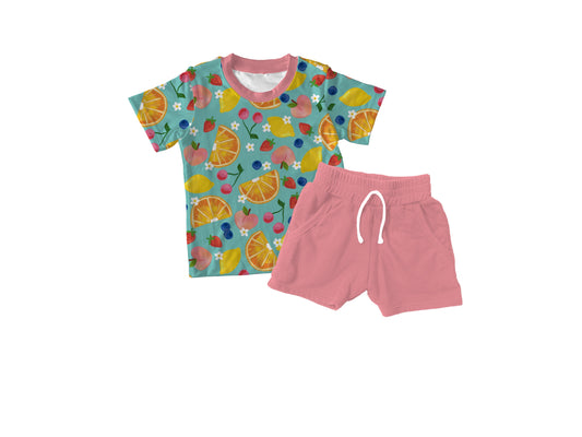 Summer Fruit Short Sleeve & Jogger Short Set