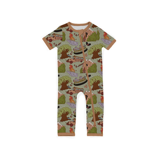 Animal Bliss Kingdom Short Sleeve Zippy