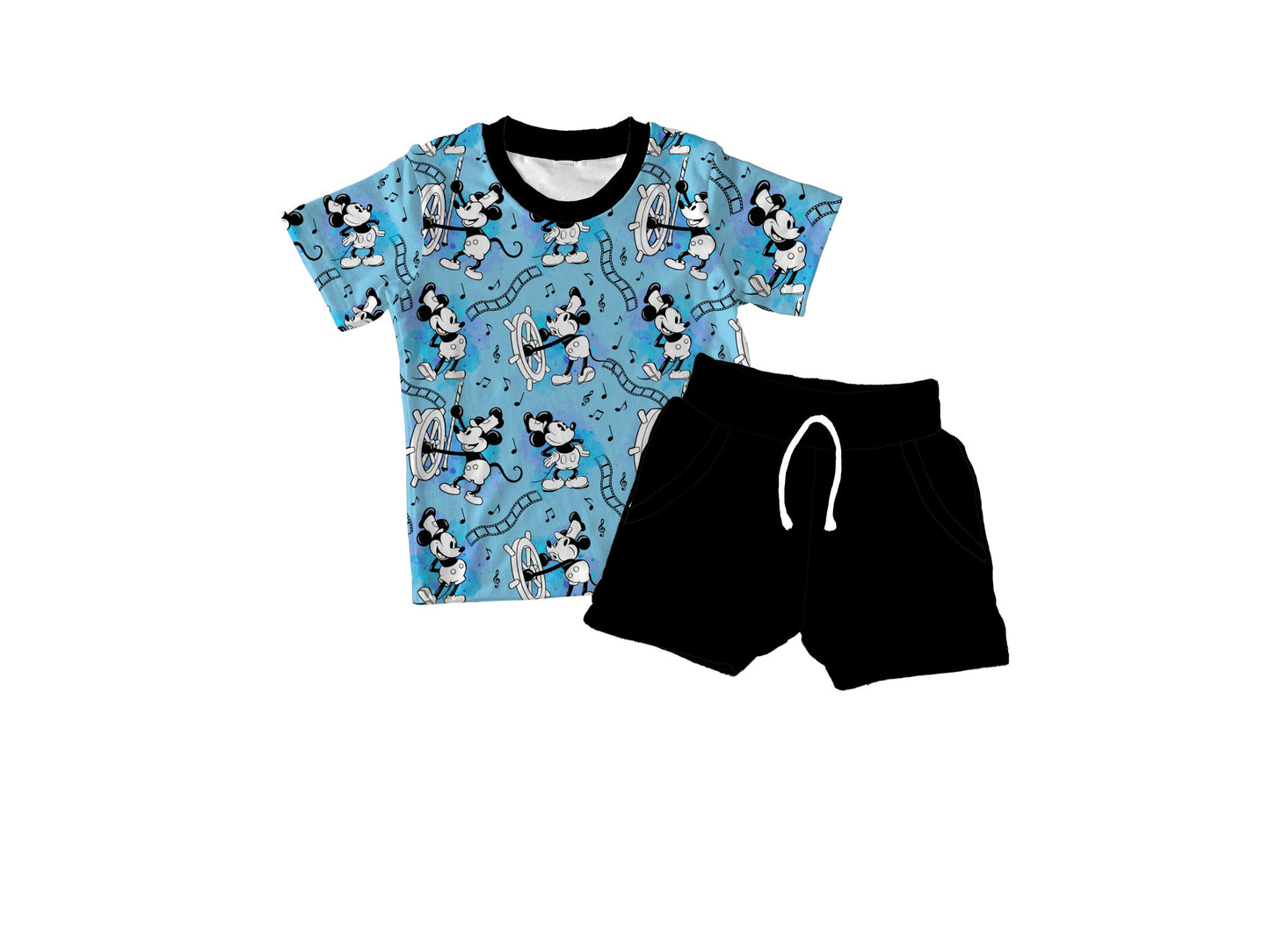 Steamboat Blue Short Sleeve & Jogger Short Set