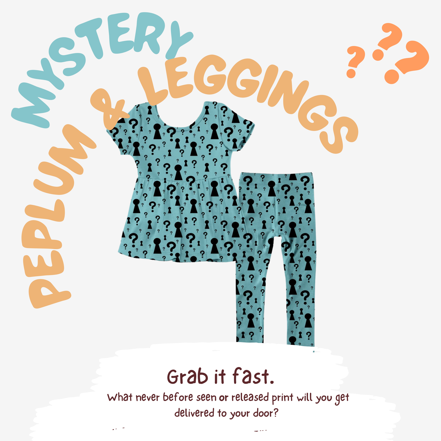 Mystery Print #1 Bamboo Peplum & Leggings Set