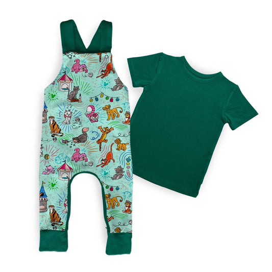 Cats Overalls Crescent Zippy w/ Bamboo T-Shirt *SHIPS IN JAN*