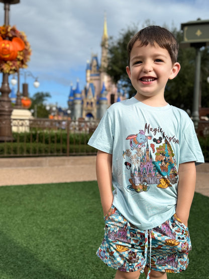 Magic Bliss Kingdom Short Sleeve Bamboo Graphic Tee & Jogger Short Set