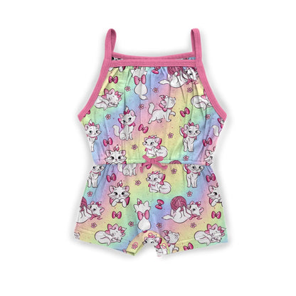 Sassy Cat Tank Button Shorty Romper