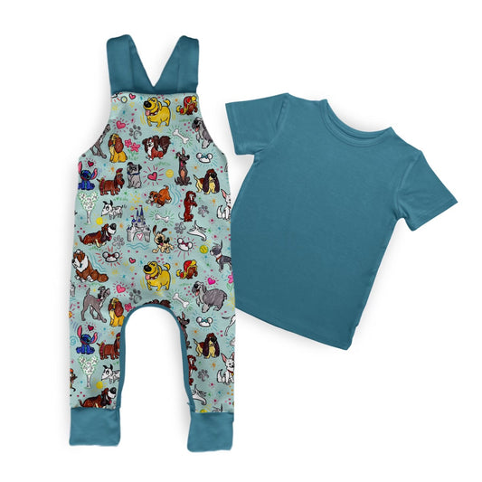 Dogs Overalls Crescent Zippy w/ Bamboo T-Shirt *SHIPS IN JAN*