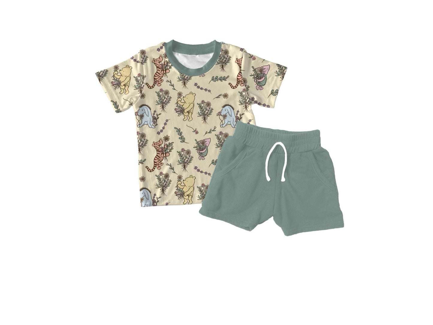 Winnie's Garden Short Sleeve & Jogger Short Set