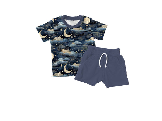 Ocean Clouds Short Sleeve & Jogger Short Set