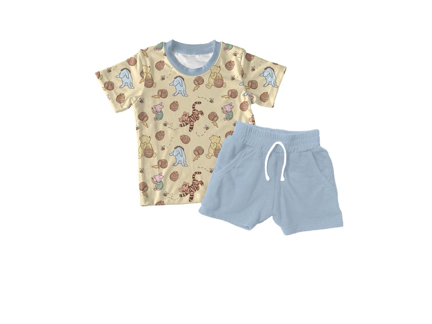 Winnie's Bees Short Sleeve & Jogger Short Set