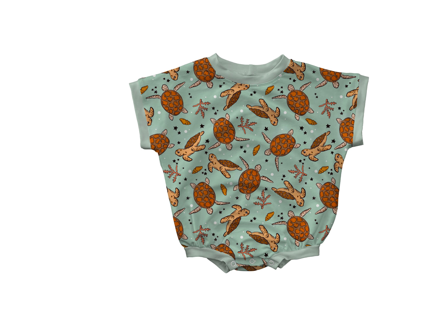 Turtles Short Sleeve Bubble Romper