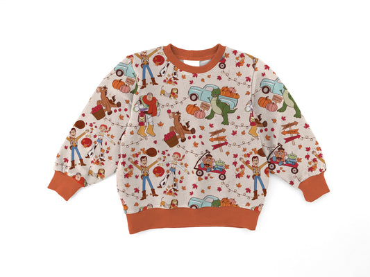 Toys In Fall Bamboo Terry Bamboo Crewneck