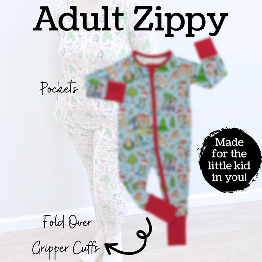 *Pre-Sale* Blue Blissmas ADULT Zippy *ETS NOV*