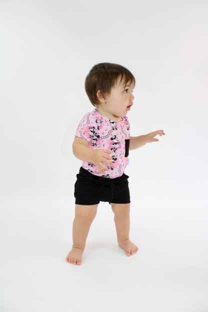 Steamboat Pink Onesie & Jogger Short Set