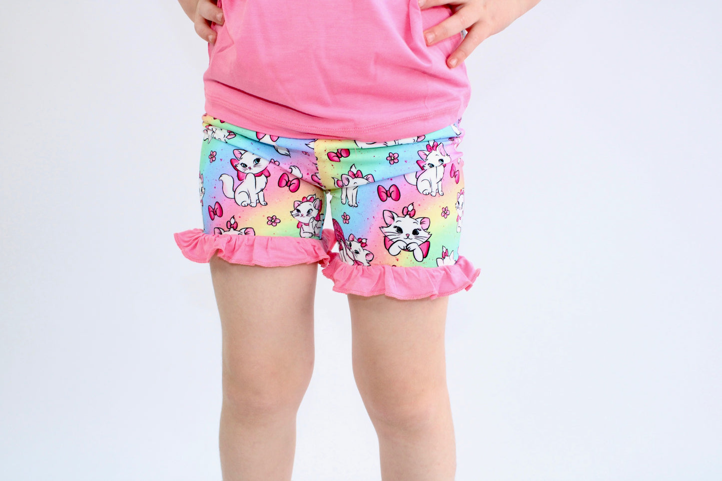 Sassy Cat Ruffle Short Sleeve & Ruffle Short Set