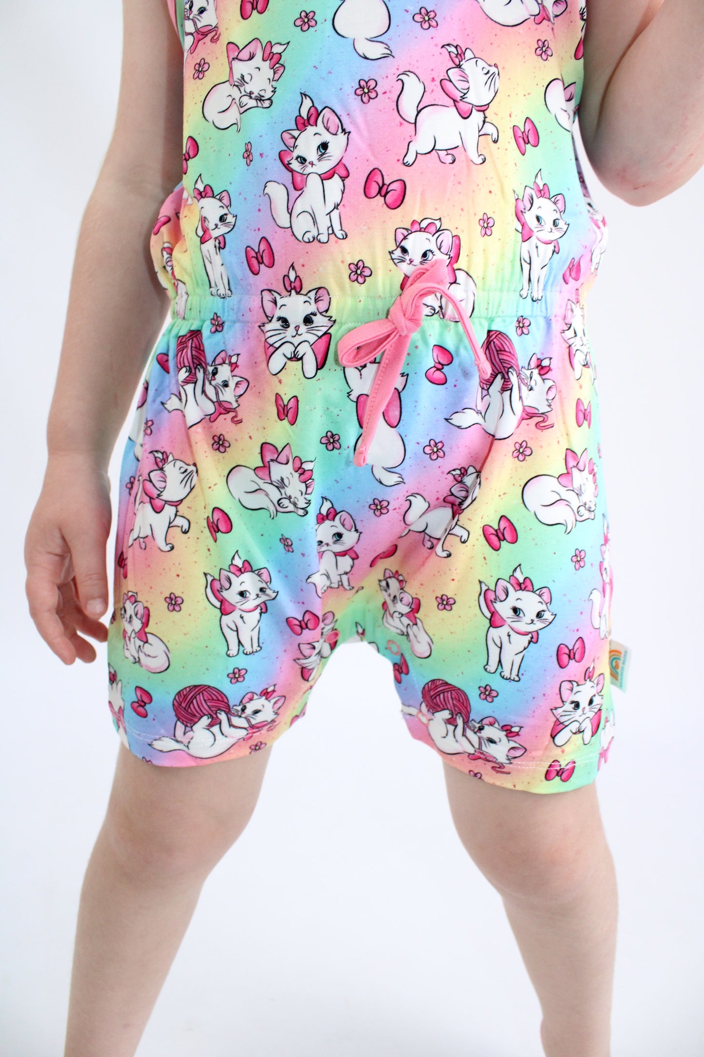 Sassy Cat Tank Button Shorty Romper